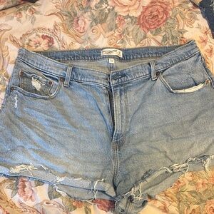 Abercrombie & Fitch Blue Distressed Jean Shorts